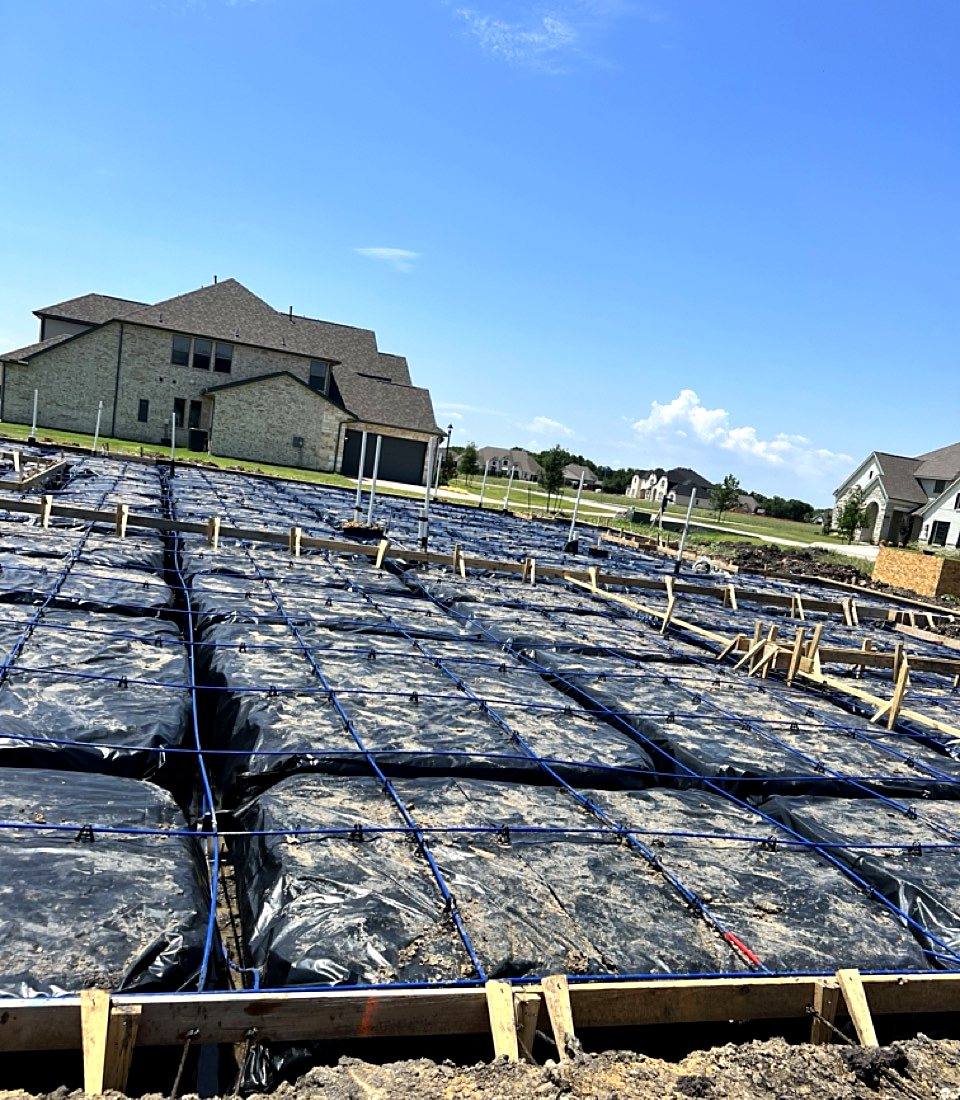 Post-tensioned slab before the pour
