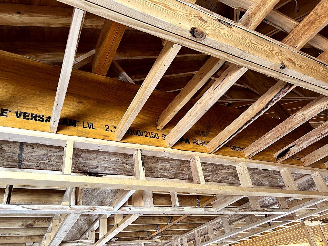 LVL beam and joist framing